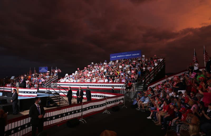 U.S. President Donald Trump holds a campaign event at Smith Reynolds Regional Airport in Winston-Salem