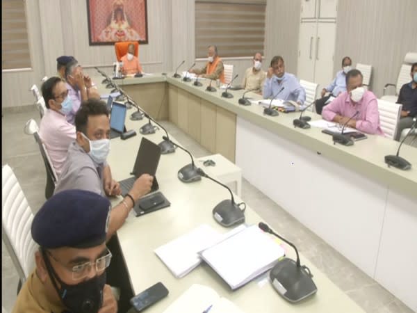 Uttar Pradesh Chief Minister Yogi Adityanath reviewed the COVID-19 situation in the state (Photo/ANI)