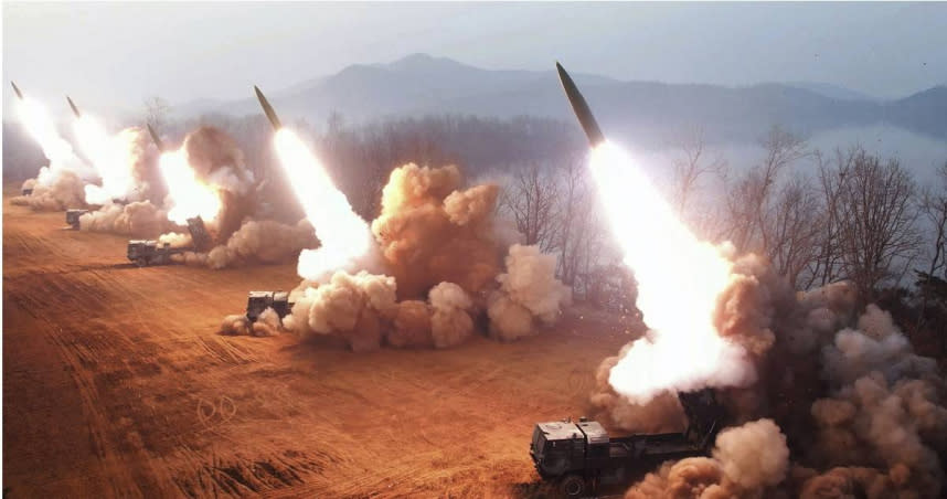 北韓才剛於9日向黃海方向發射6枚短程彈道飛彈。（圖／達志／美聯社）