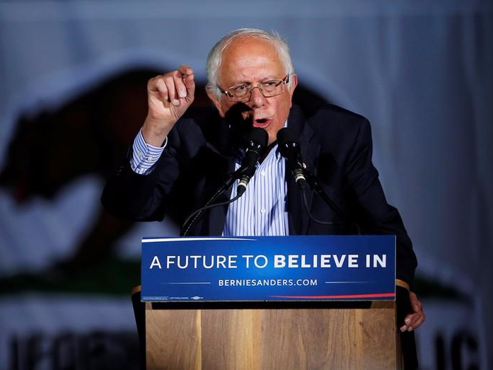 U.S. Democratic presidential candidate Bernie Sanders speaks during a rally in National City, California, United States May 21, 2016.  REUTERS/Mike Blake