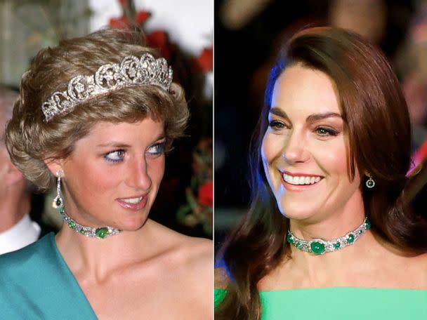 PHOTO: Diana (L) and Catherine, Princess of Wales are seen on a side by side picture. (Left: Tim Graham Photo Library via Getty Images/ Right: REUTERS/Katherine Taylor)