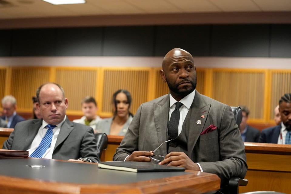 Nathan Wade, a special prosecutor in an election interference case against Donald Trump and more than a dozen others, attends a hearing involving allegations against him and Fulton County District Attorney Fani Willis on 27 February (Getty Images)
