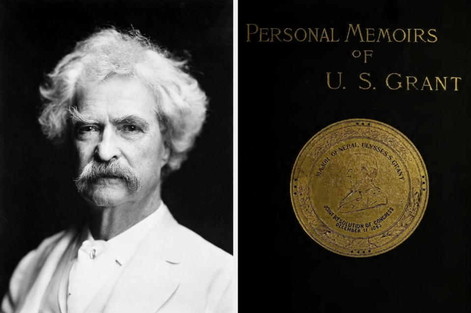 Twain and the cover of the "Personal Memoirs of U.S. Grant"