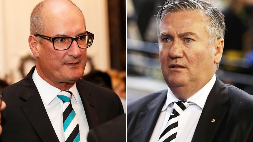 David Koch and Eddie McGuire, pictured here at AFL functions.