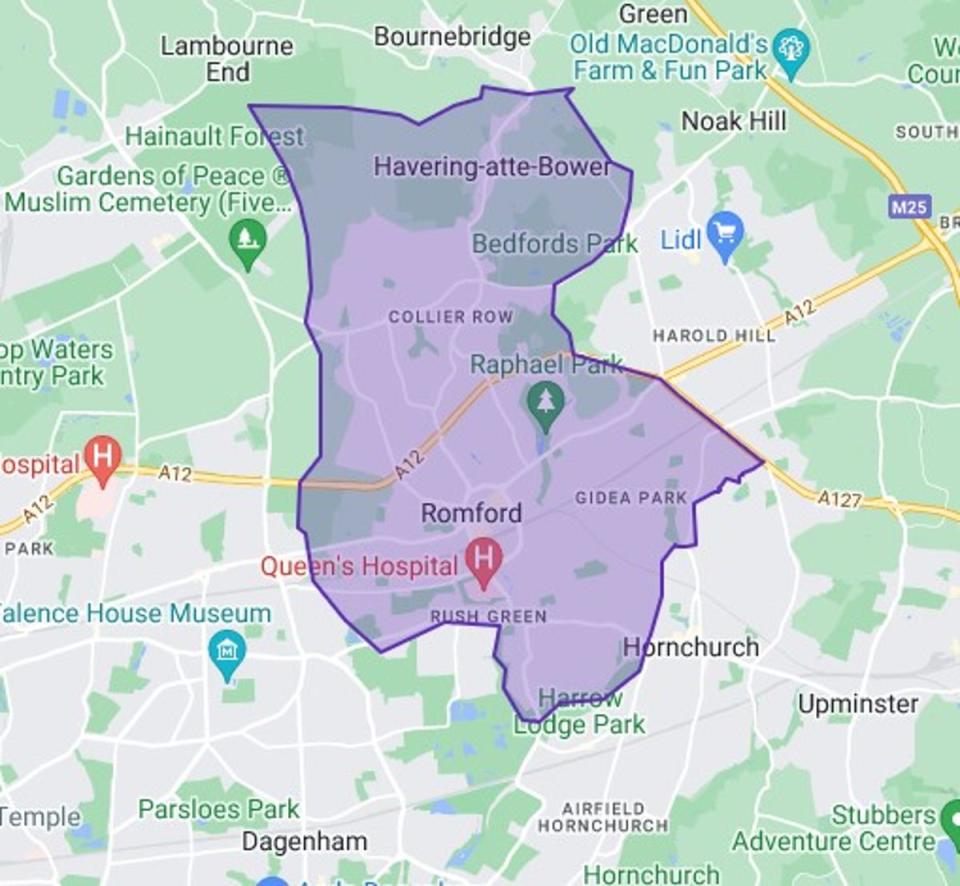 Constituency map of Romford (Constituency map of Romford)