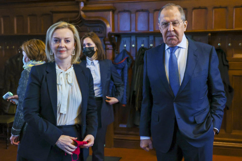 Russian Foreign Minister Sergey Lavrov had few good words to say about Liz Truss. (AP)