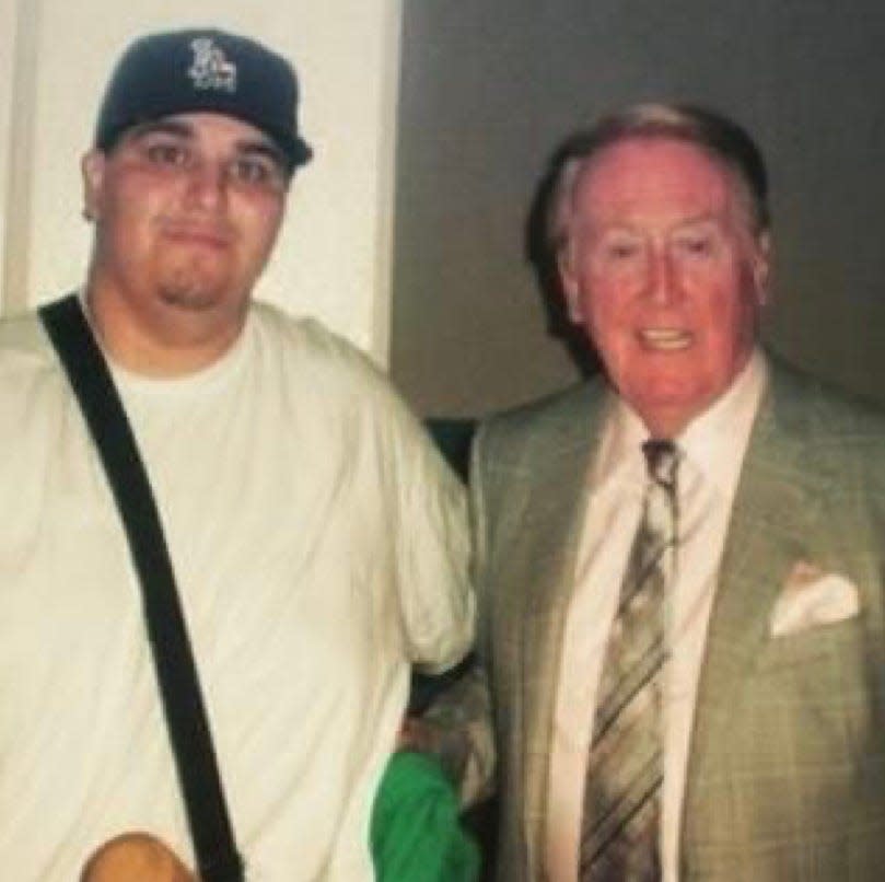 Daily Press reporter Jose Quintero meets Vin Scully, the Hall of Fame broadcaster of the Los Angeles Dodgers, who died on Tuesday at age 94.