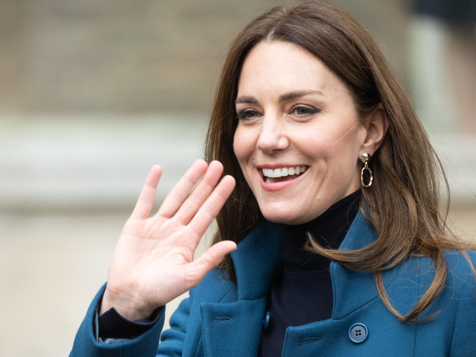 LONDON, ENGLAND - JANUARY 19: Catherine, Duchess of Cambridge visits the Foundling Museum on January 19, 2022 in London, England. (Photo by Samir Hussein/WireImage)