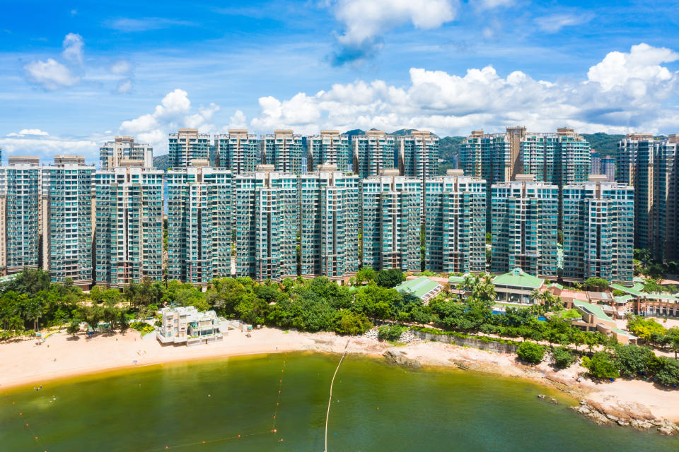 珀麗灣31座分層住宅大廈緊密排列，甚具氣勢。（Getty Images）