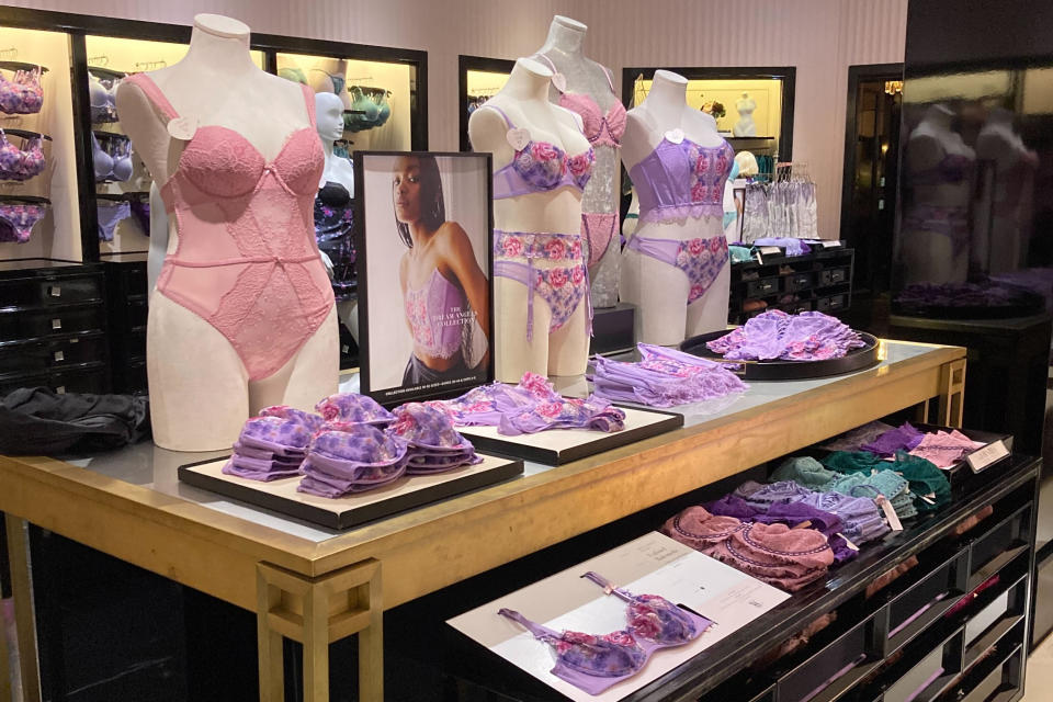 Mannequins are shown at the Victoria's Secret store in New York on Wednesday, Sept. 6, 2023. The lingerie brand has launched its biggest marketing investment in the past five years. Those efforts include revamping its marketing to highlight fuller-figure women in ads and store mannequins. (AP Photo/Anne D'Innocenzio)