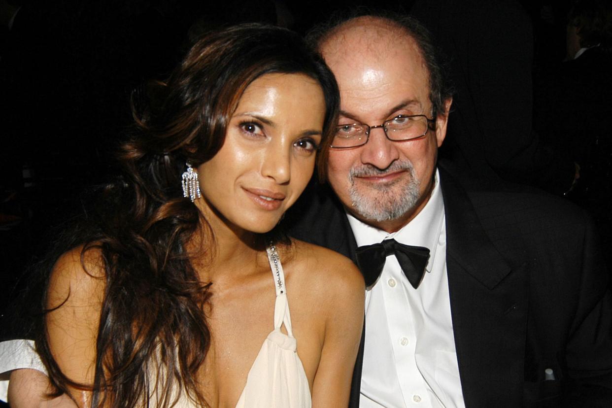 Padma Lakshmi and Salman Rushdie attend Metropolitan Opera Opening Night Dinner at Lincoln Center on September 25, 2006 in New York City.