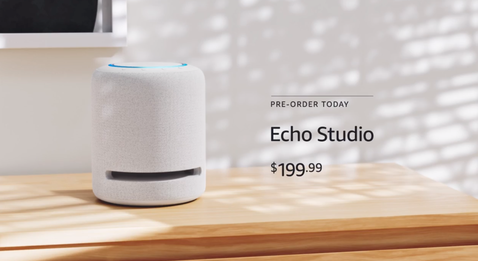Amazon Echo Studio in Glacier White