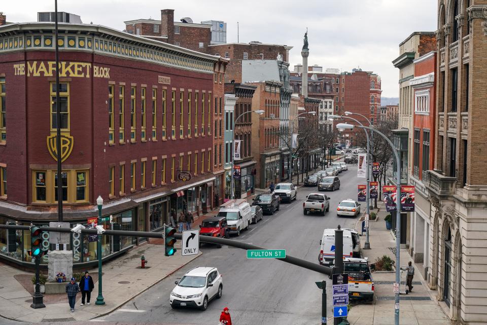 A view of downtown Troy, New York, seen in January 2019.