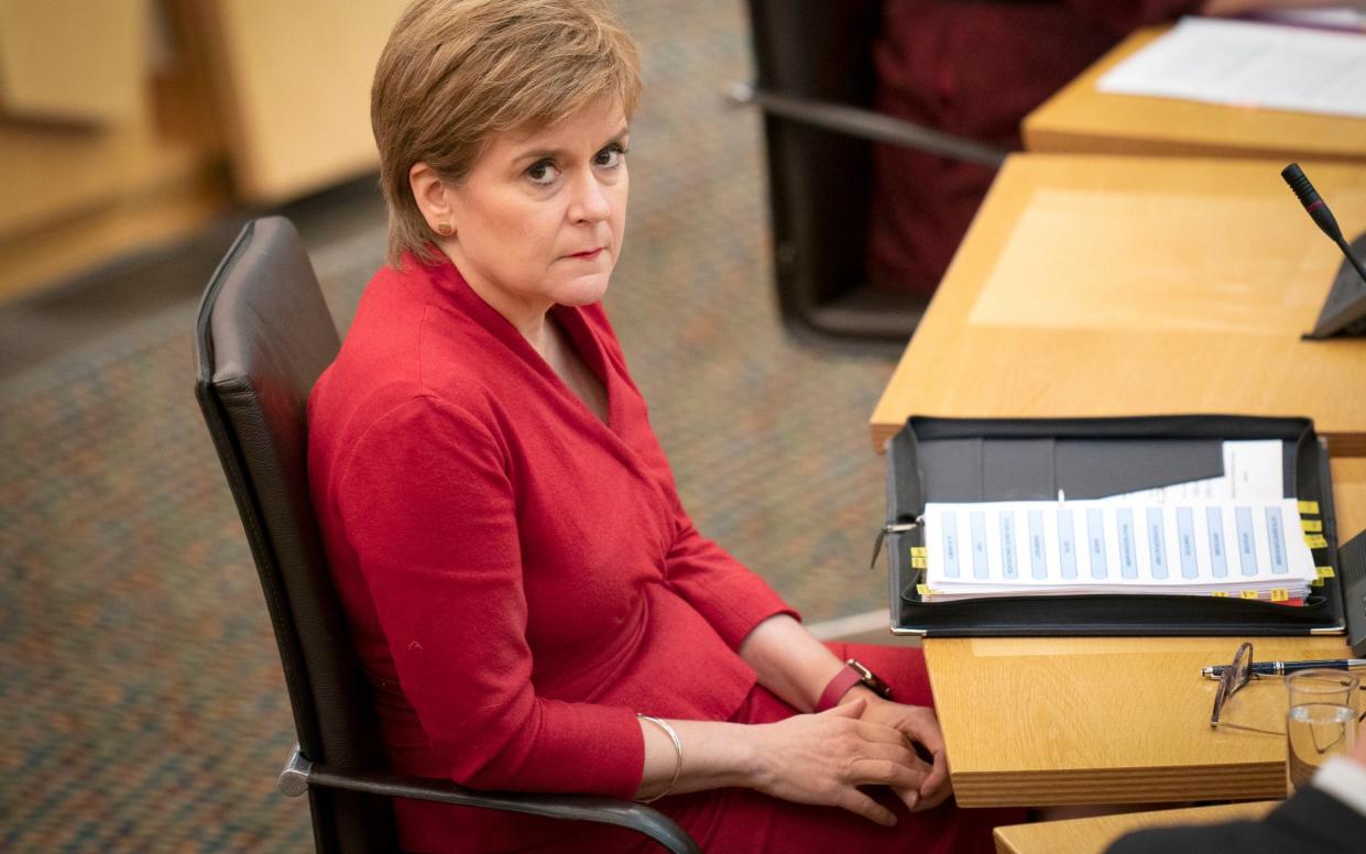 Scottish First Minister, Nicola Sturgeon, attends First Minister's Questions in the debating chamber of the Scottish Parliament - Pool/Getty Images Europe