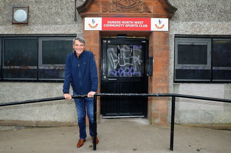 Alan Hansen visits Dundee West Football Club prior to the 2017 Alfred Dunhill Links Championship on October 4, 2017 in Dundee, Scotland.