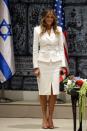 <p>She chose a white Michael Kors suit to meet the Israeli Prime Minister.</p>