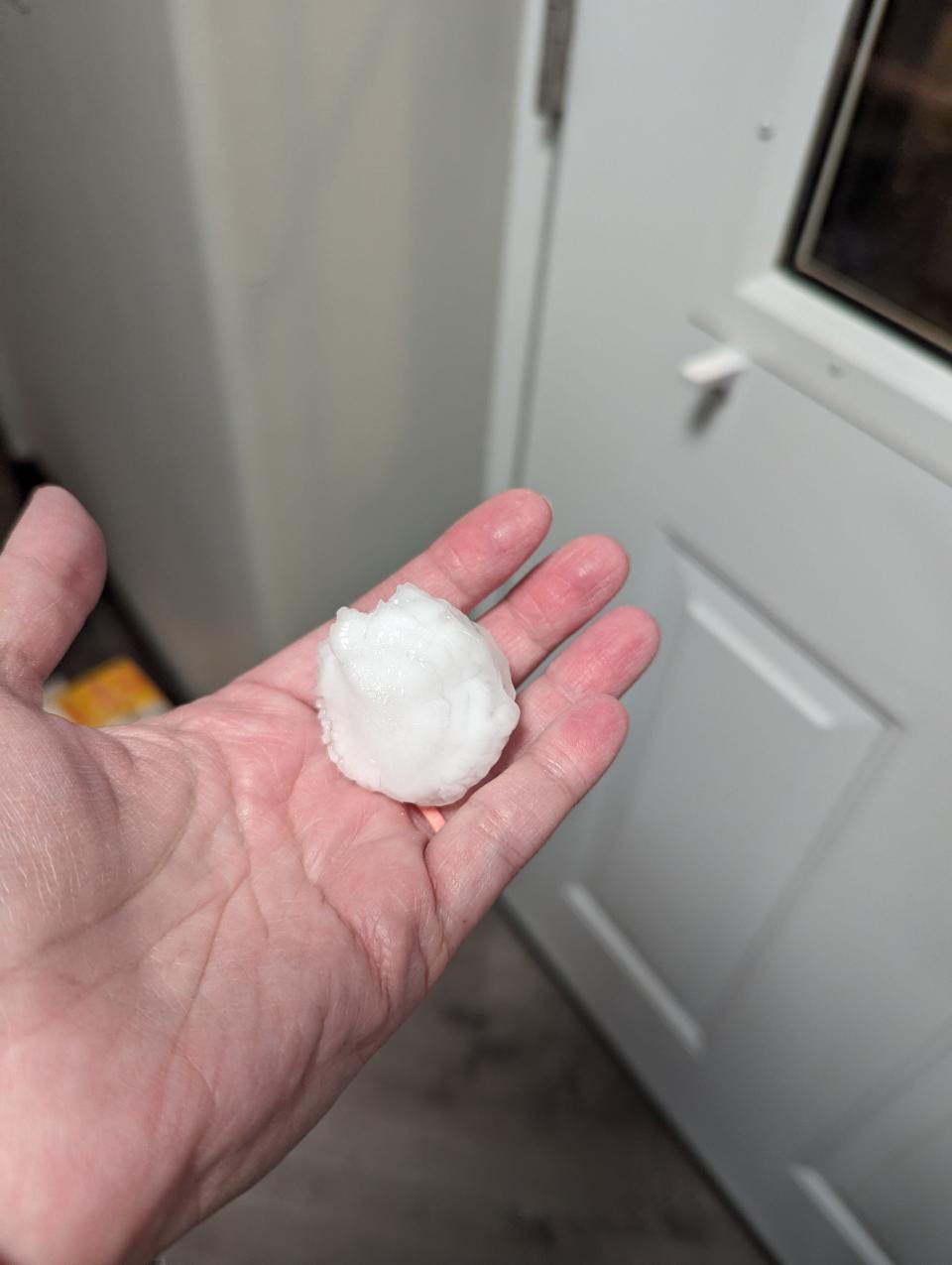 Hail that fell at Cedar Bluff State Park Wednesday night (Courtesy: Briana L. LaMotte)