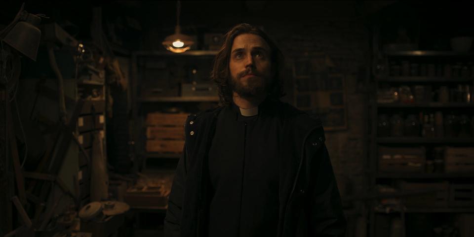 Lee Roy Kunz plays one of the priests tasked by the Vatican to investigate a woman having twins by immaculate conception and an unholy prophecy in "Deliver Us."