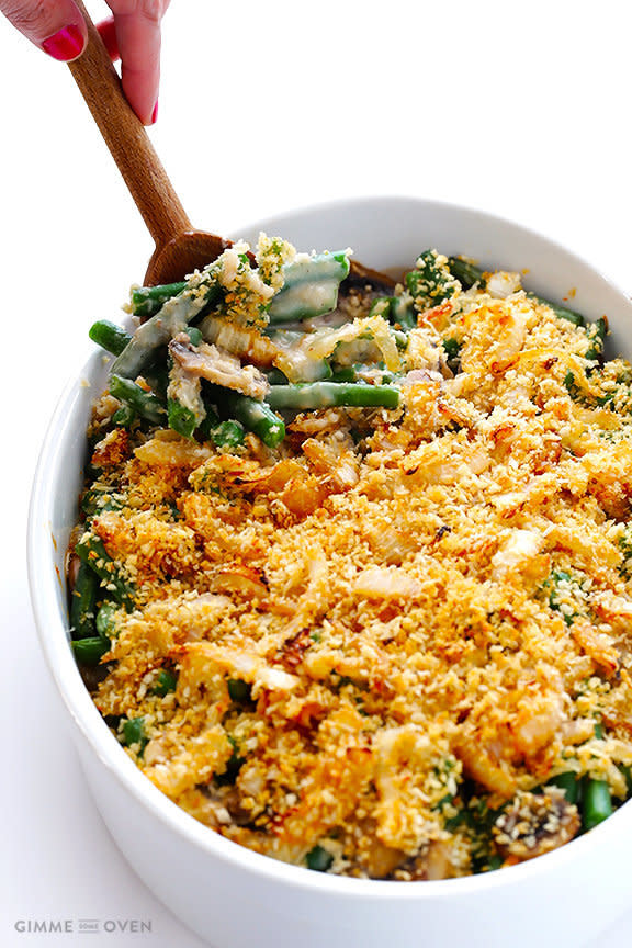 <strong>Get the <a href="http://www.gimmesomeoven.com/healthier-green-bean-casserole/" target="_blank">Healthier Green Bean Casserole recipe</a> from Gimme Some Oven</strong>