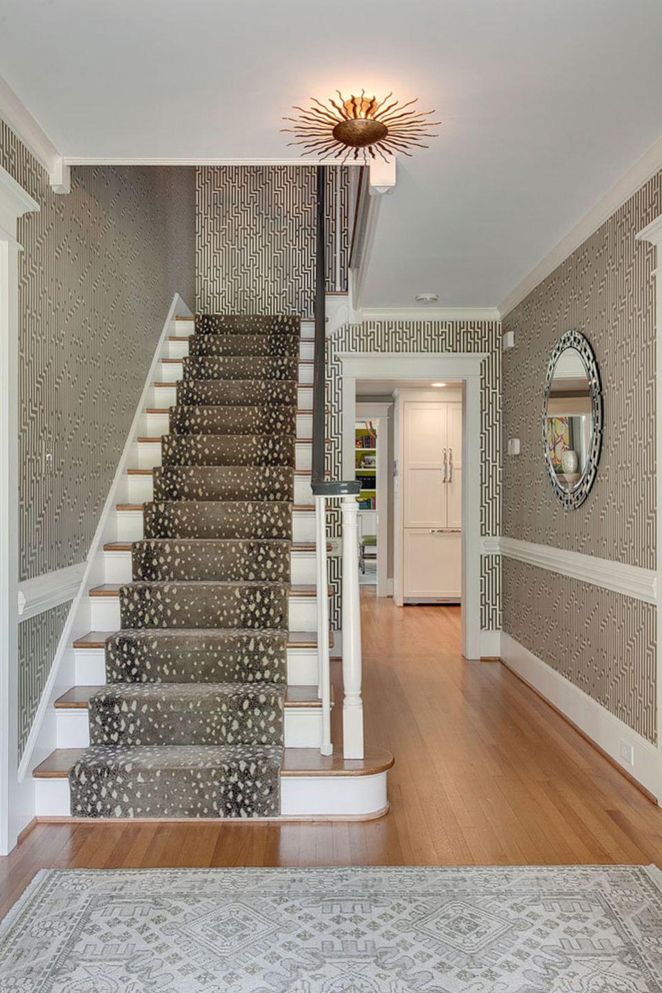 A chic patterned stairwell