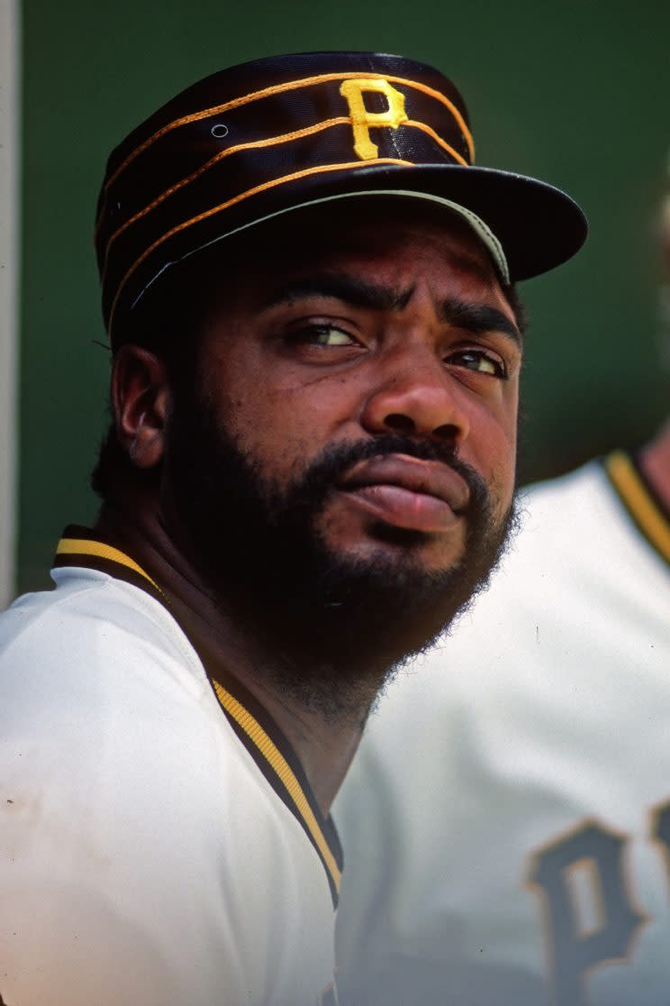 Dave Parker wore the pillbox cap often. (Getty Images/George Gojkovich)