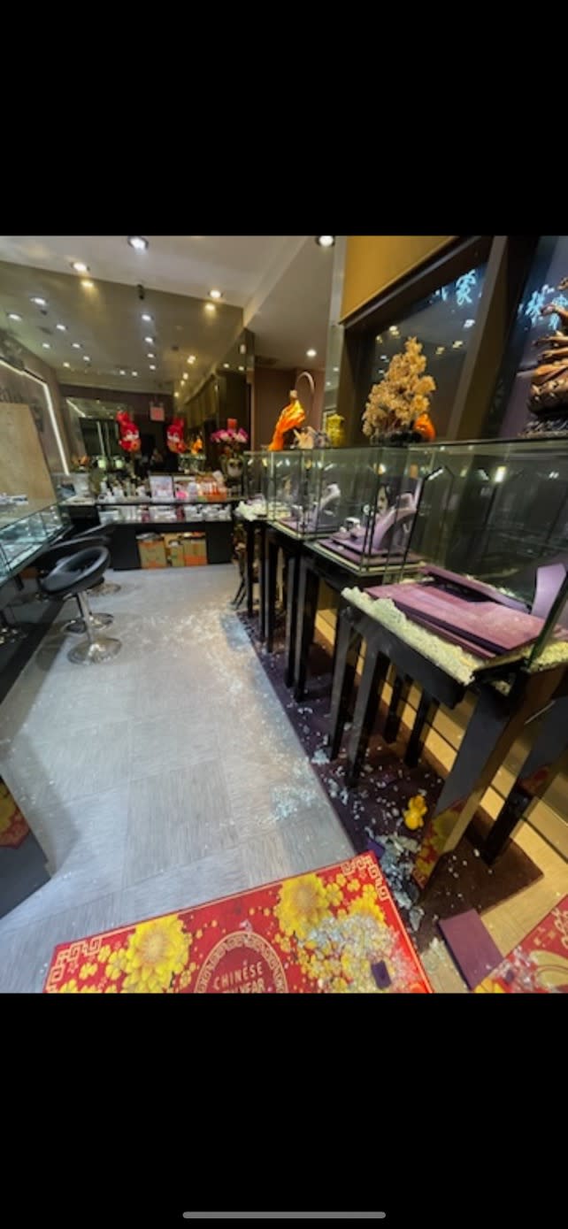 Two suspects, including one who had posed as an Amazon delivery person, smashed display cases at Diamonds by Direct and stole more than $1 million worth of merchandise.