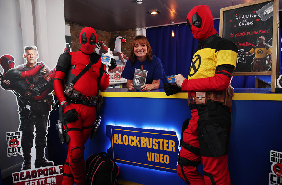 Deadpool enlists Lorraine Kelly to open new Blockbuster Video