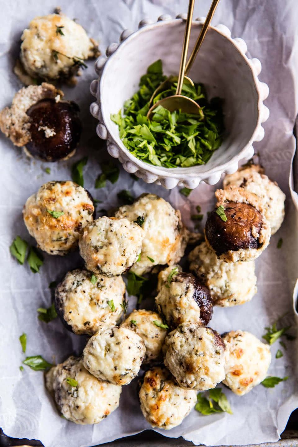 Herbed Goat Cheese Stuffed Mushrooms