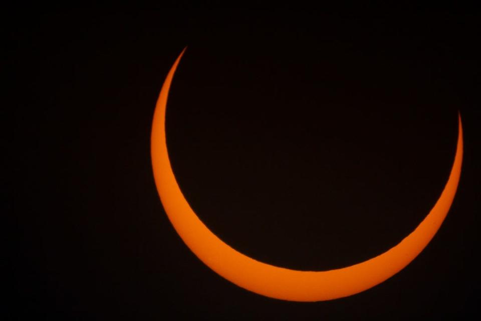 The partial solar eclipse on Oct. 14, 2023 captured on camera at in Utah.