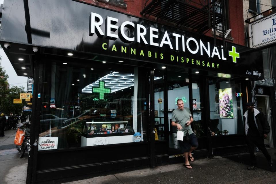 Of the 103 marijuana shops open, 44 are located in New York City. Getty Images