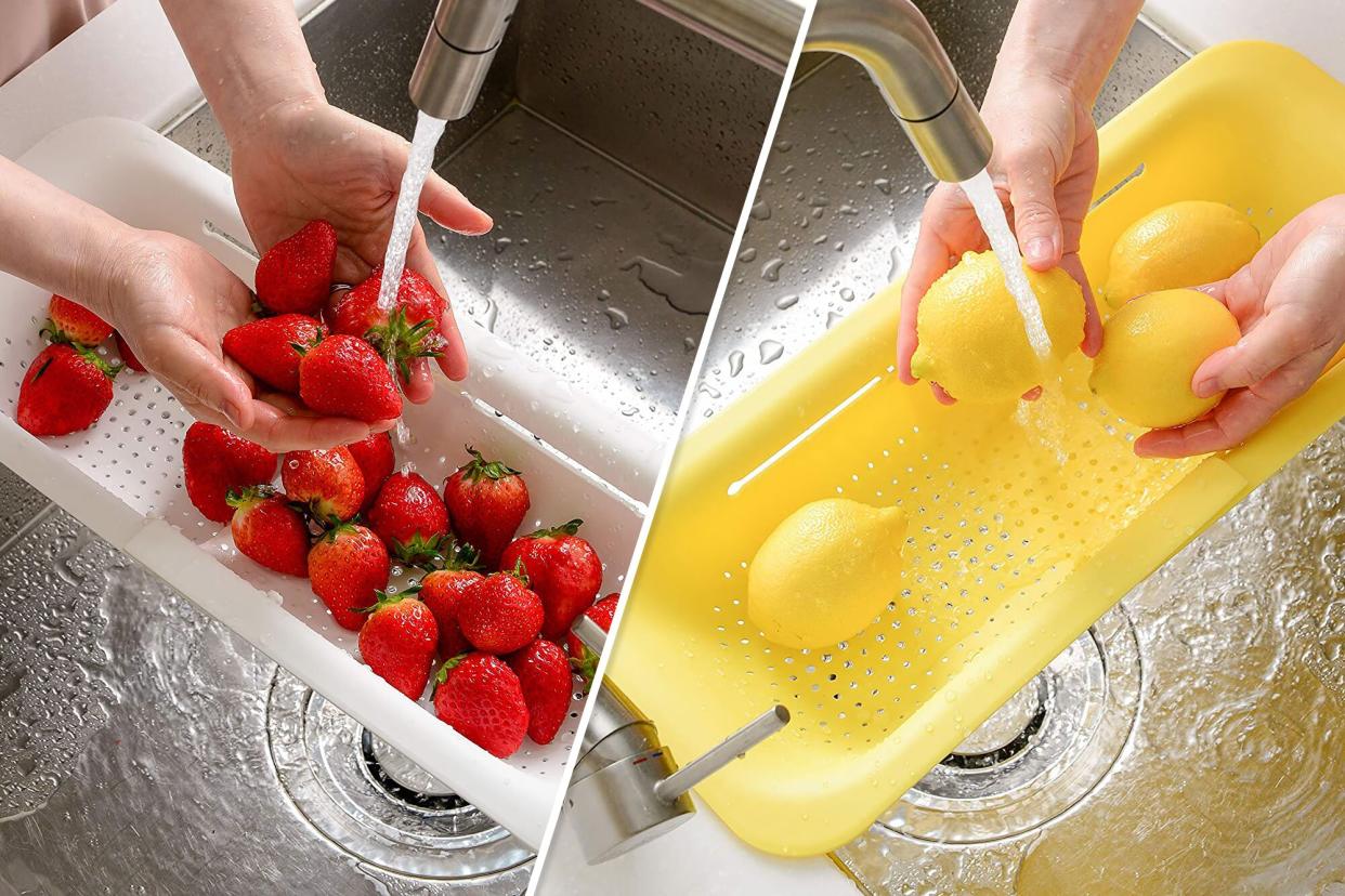 Blue Ginkgo's Over the Sink Colander Strainer Basket