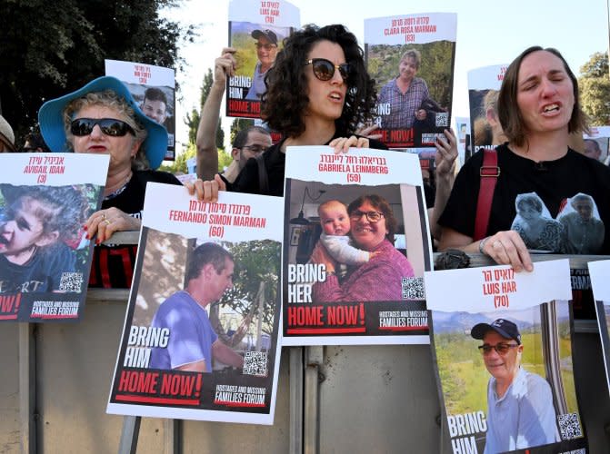 Families Of Israeli Hostages Protest Outside Parliament 0055