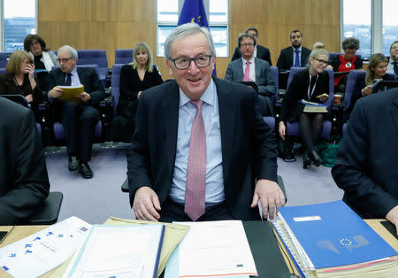 European Commission President Jean-Claude Juncker attends a meeting of the EU executive body in Brussels, Belgium March 1, 2017. REUTERS/Yves Herman