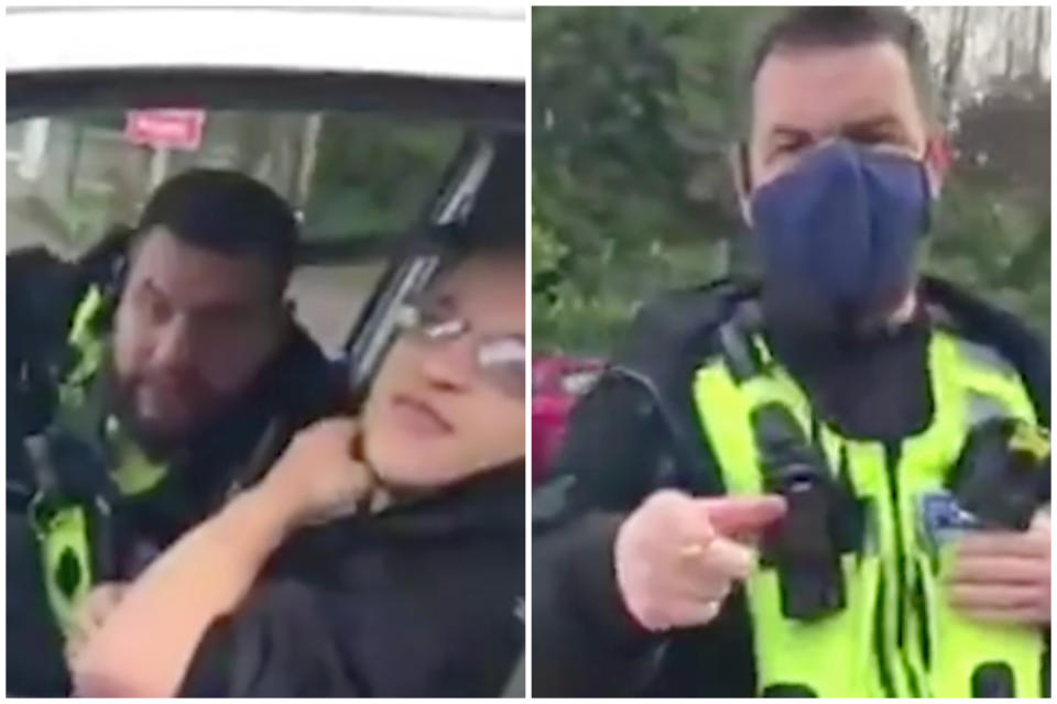 West Midlands Police has apologised for the 'unacceptable' behaviour of one of its officers after a man was stopped and threatened with arrest while on his way to work.