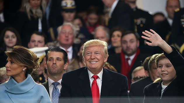 Donald Trump at his inauguration. Source: Getty.