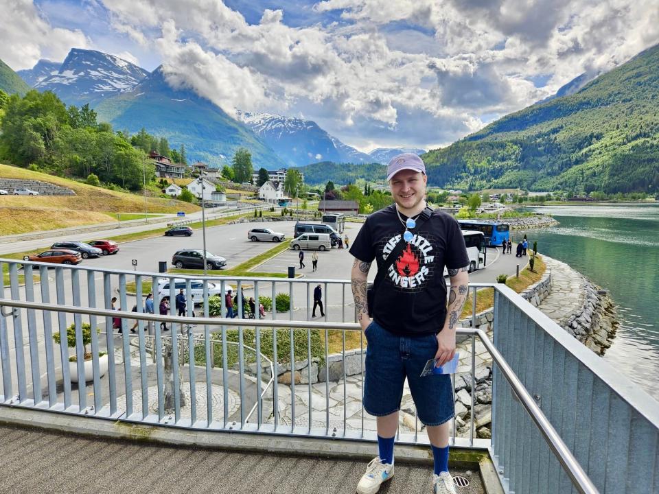 Adam England while on a cruise with his family.