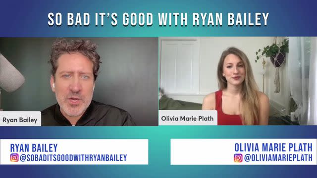 <p>Ryan Bailey/Youtube</p> Olivia Plath appears on the 'So Bad It's Good with Ryan Bailey' podcast