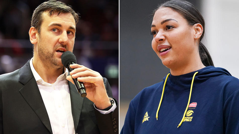 Pictured here, Aussie basketball stars Andrew Bogut and Liz Cambage.