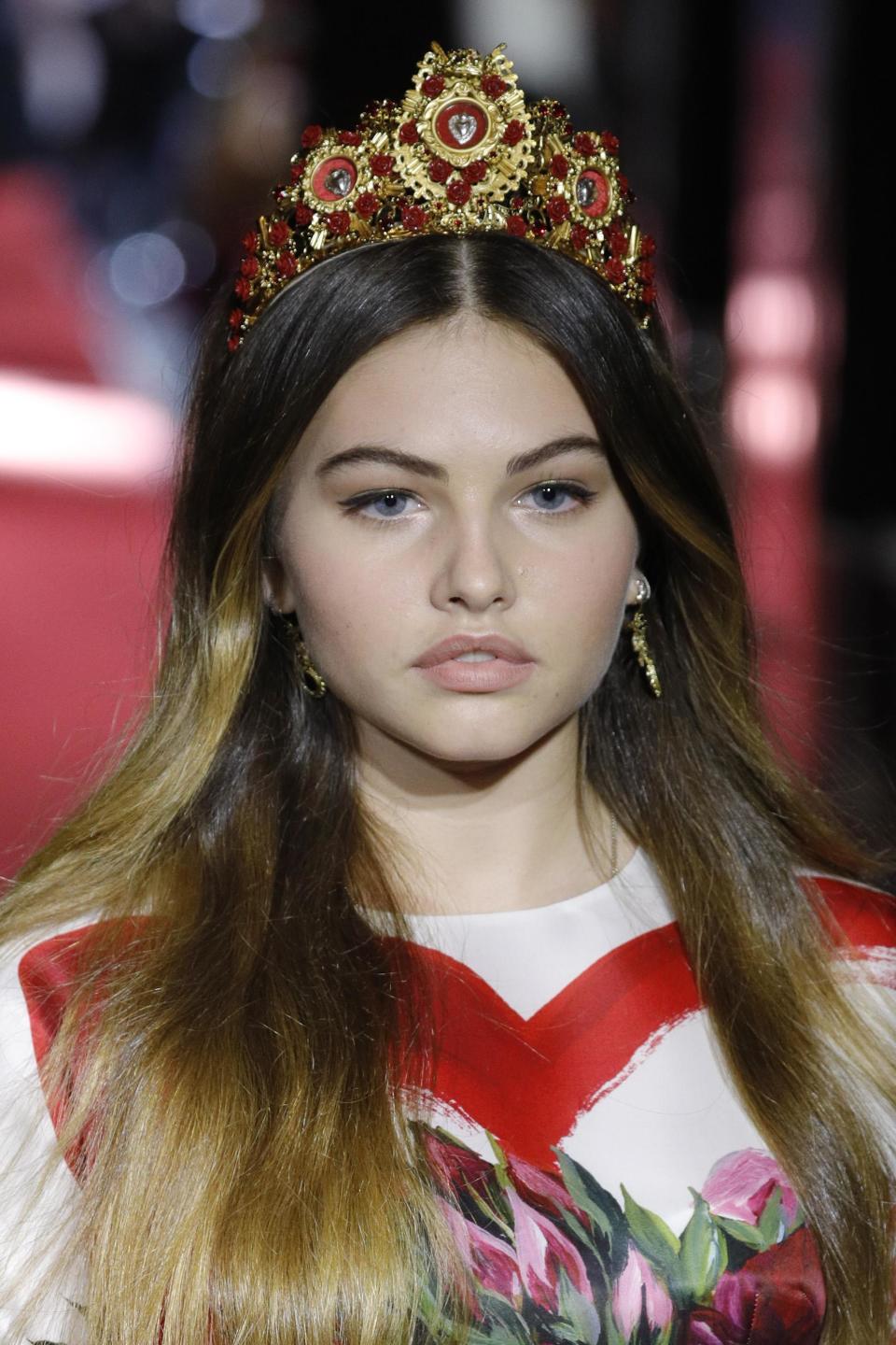 Thylane walked in Dolce & Gabbana's show in Milan on September 23.