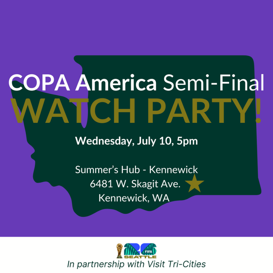 Soccer fans can attend a COPA America semi-final watch party at 4:30 p.m. on Wednesday, July 10, at Summer’s Hub of Kennewick.