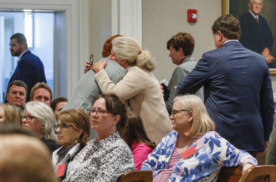 Buster Murdaugh hugs aunt Marian Proctor after she testified.