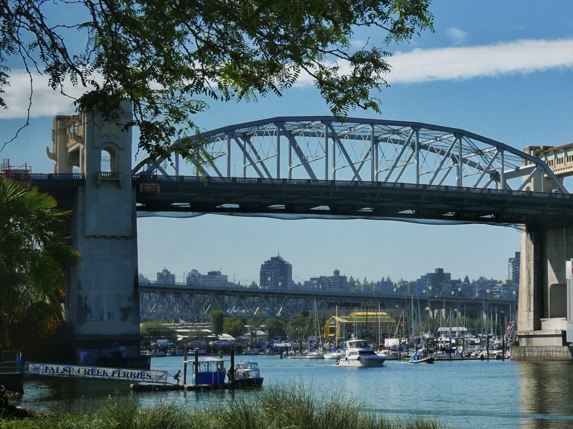 The Squamish First Nation is planning to build about 6,000 housing units next to the Burrard Street Bridge. (Christer Waara/CBC - image credit)