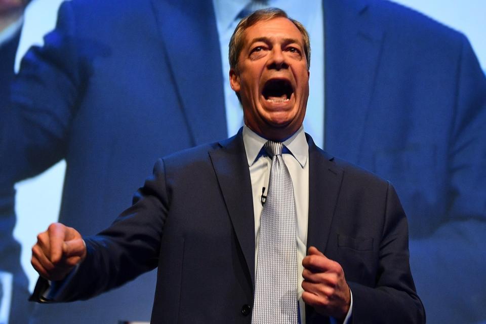 Nigel Farage at a rally for his Brexit Party (AFP/Getty Images)