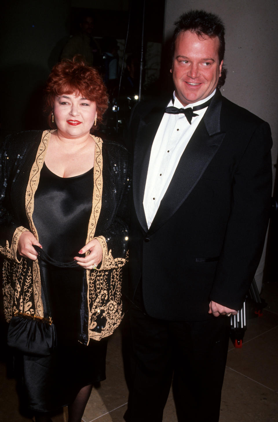 Roseanne and Tom Arnold at the Golden Globes in January 1991 (Photo: Getty Images)