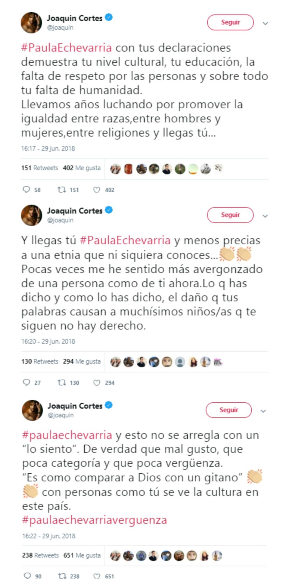 Las críticas de Joaquín Cortés