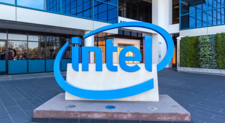 Sign of Intel (INTC stock) at entrance of The Intel Museum in Silicon Valley