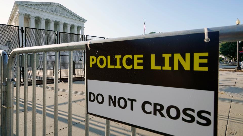 The Supreme Court, Friday, June 24, 2022, in Washington. (AP Photo/Steve Helber)