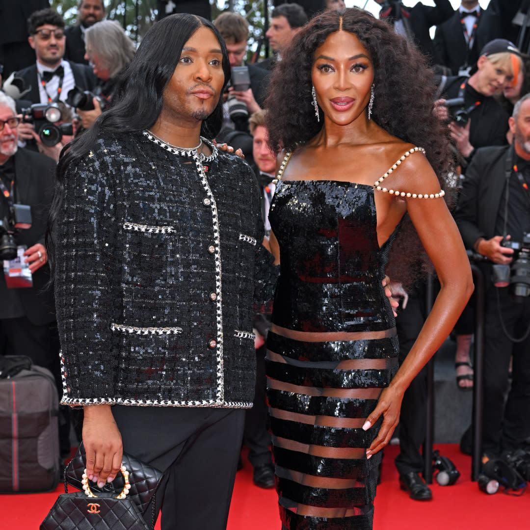  Law Roach and Naomi Campbell on the Cannes red carpet in 2024. 