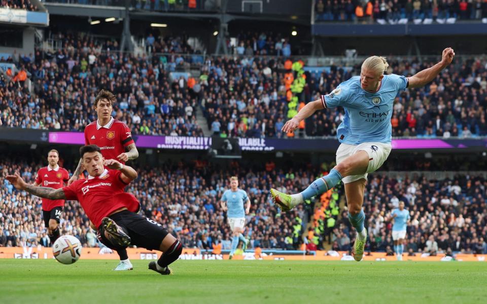 Erling Haaland scores against Manchester United - Reuters/Phil Noble 