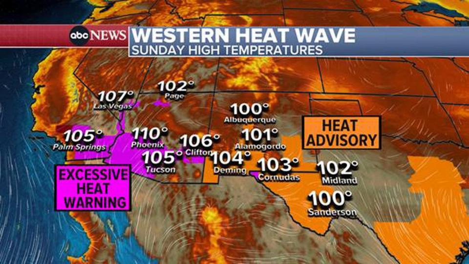 PHOTO: More than 37 million Americans are on alert for dangerous heat across 9 states from the Pacific Northwest to the Desert Southwest to the Florida Peninsula. (ABC News)